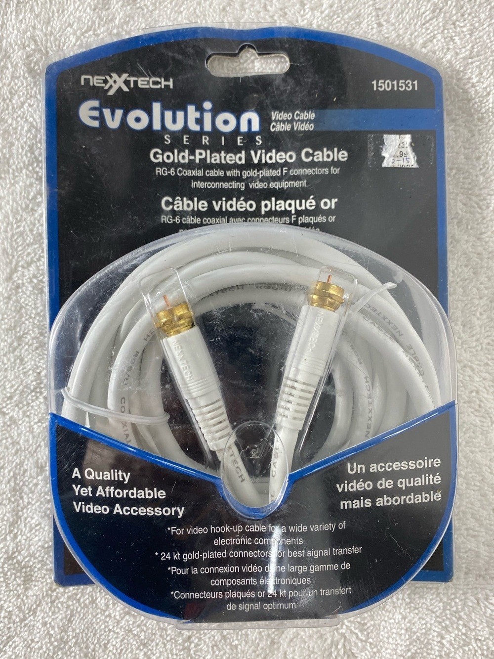 Nexxtech Evolution Series Gold-Plated RG6 Coaxial Video Cable NEW